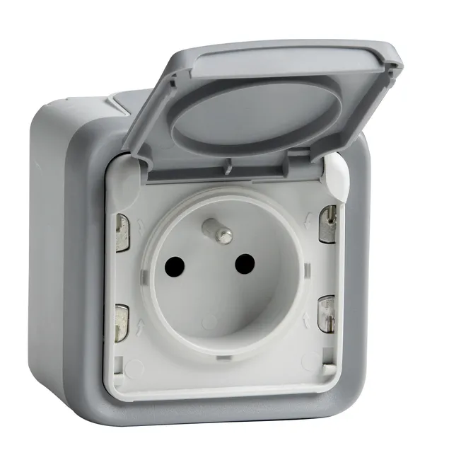 Prise de courant 2P+T IP55 Plexo gris - LEGRAND