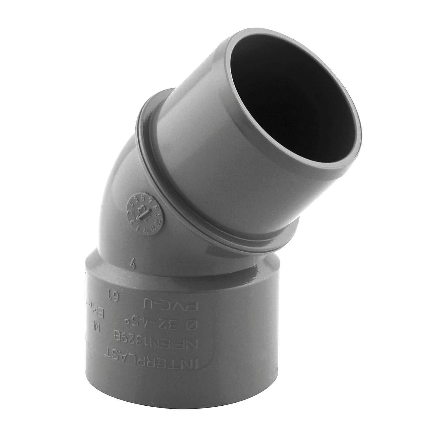 Coude pvc mâle femelle Fitt 45° ø32 mm Coude pvc mâle femelle Fitt 45° ø32 mm