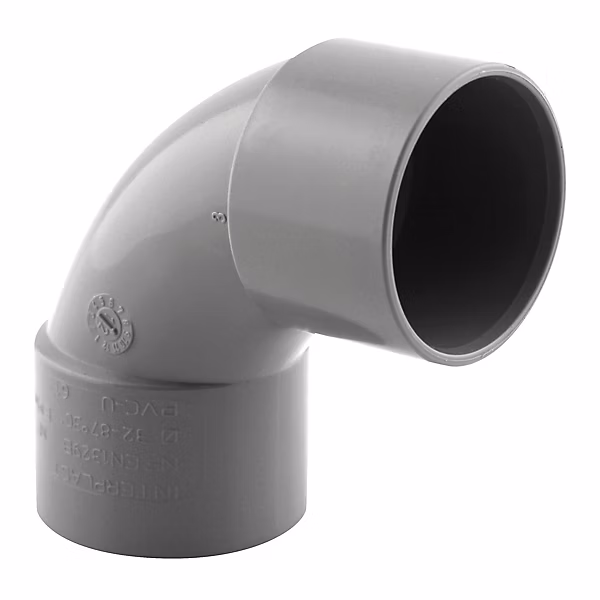 Coude pvc femelle femelle Fitt gris 87° ø40 mm
