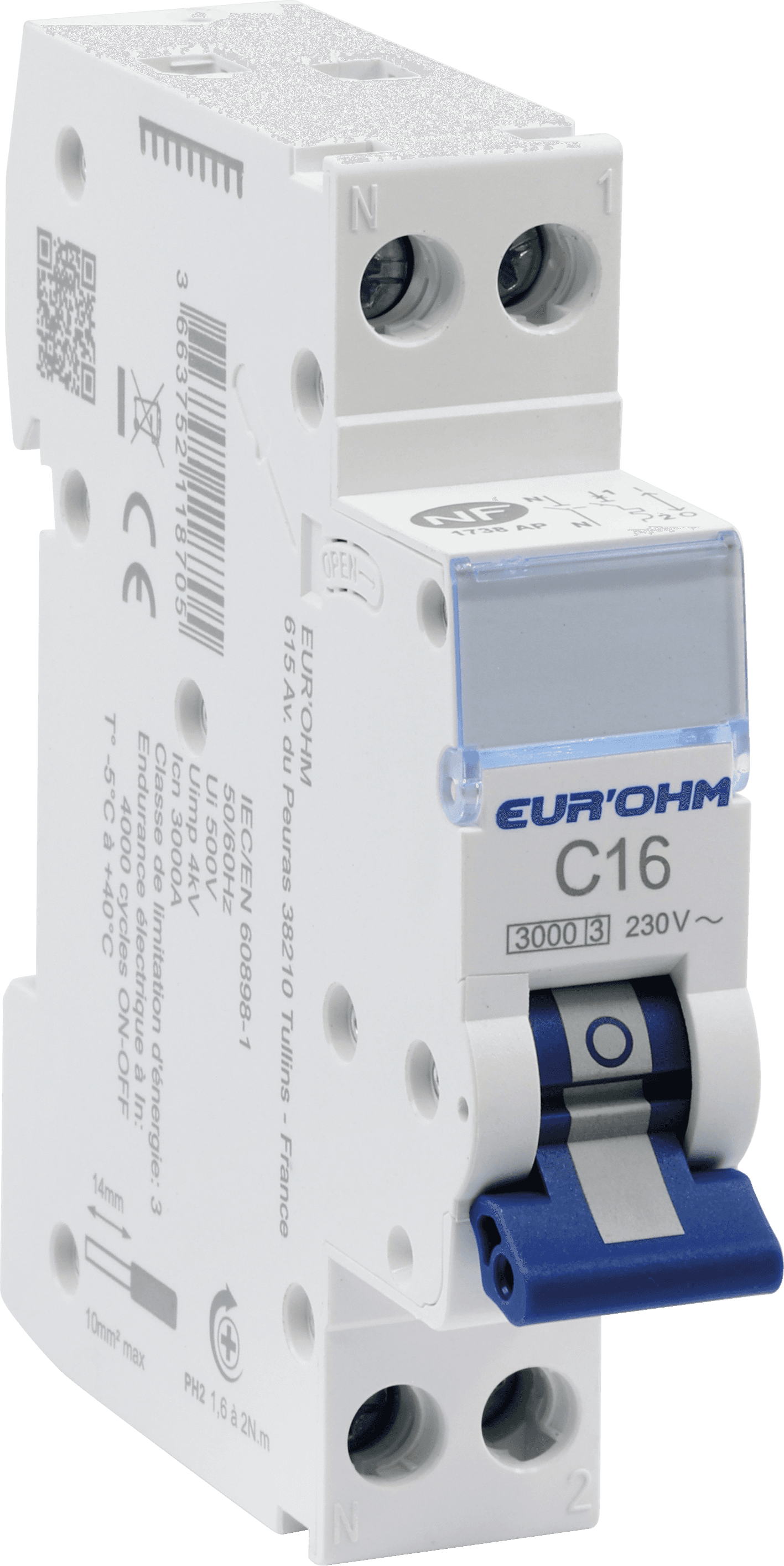 Disjoncteur Électrique 16A Courbe C - Sécurité et Fiabilité - Eurohm